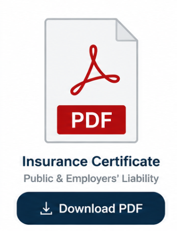 Insurance certificate — Public and Employers' Liability, download PDF